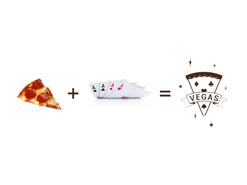 Pizza Vegas lasvegas pizzeria identity design logo Logotype vintage corporate Italy casino Food 