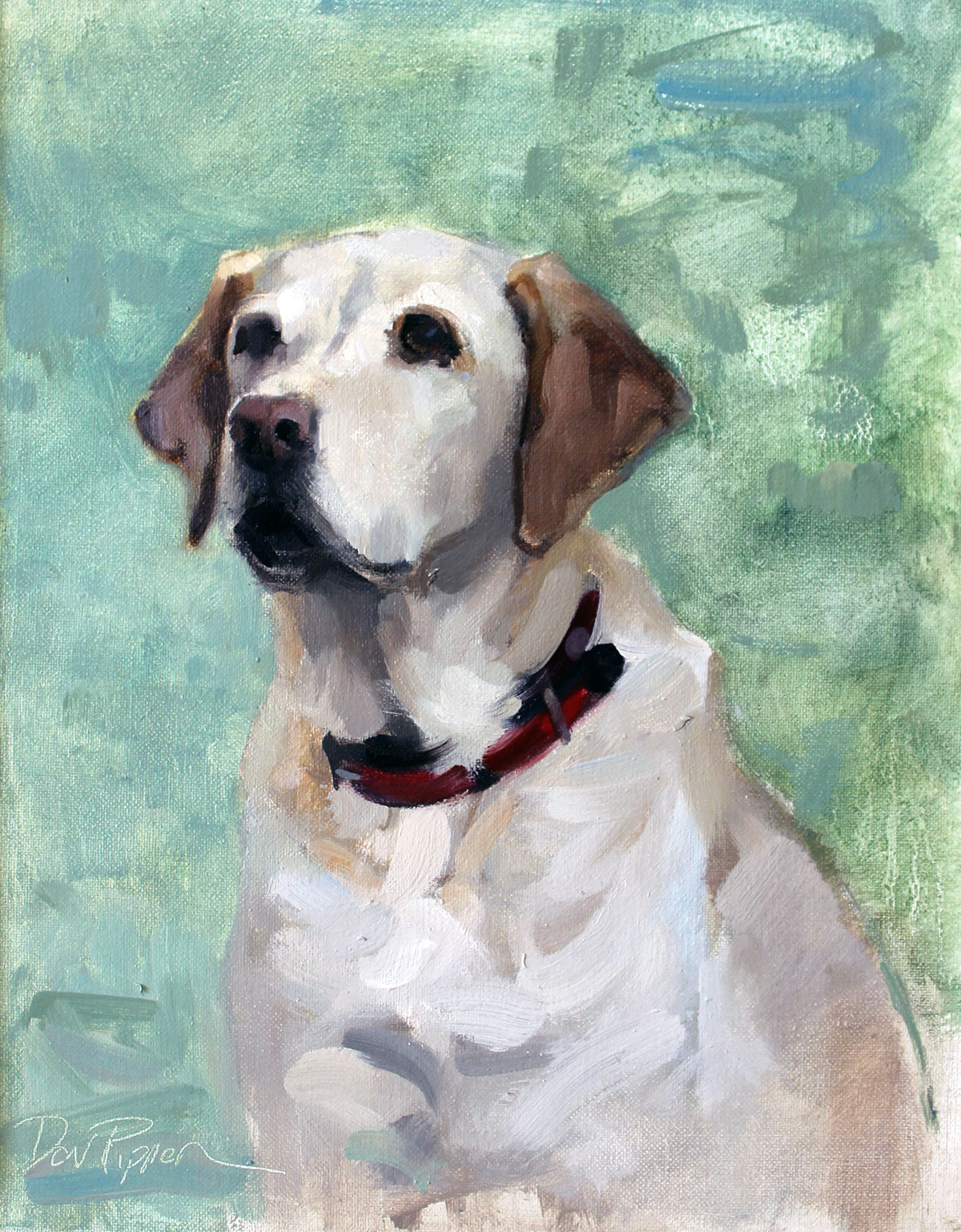 Oils paint fine art dog portrait Pet