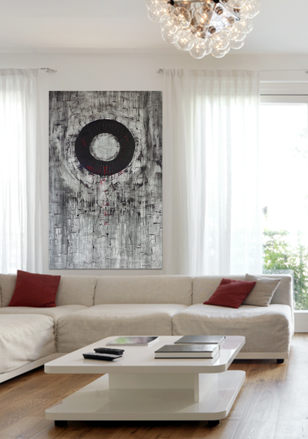 abstract abstract painting contemporary modern expressive art black White texture dark addiction circle