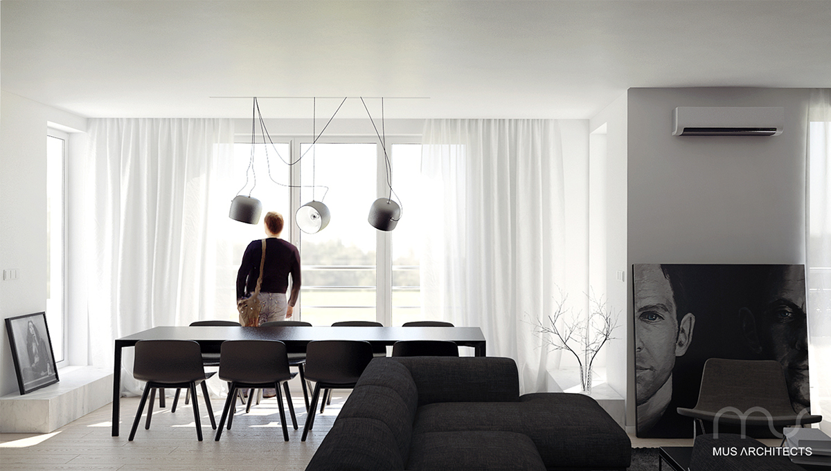 Minimalism MUS conceptual Interior design architecture modern apartment Penthous