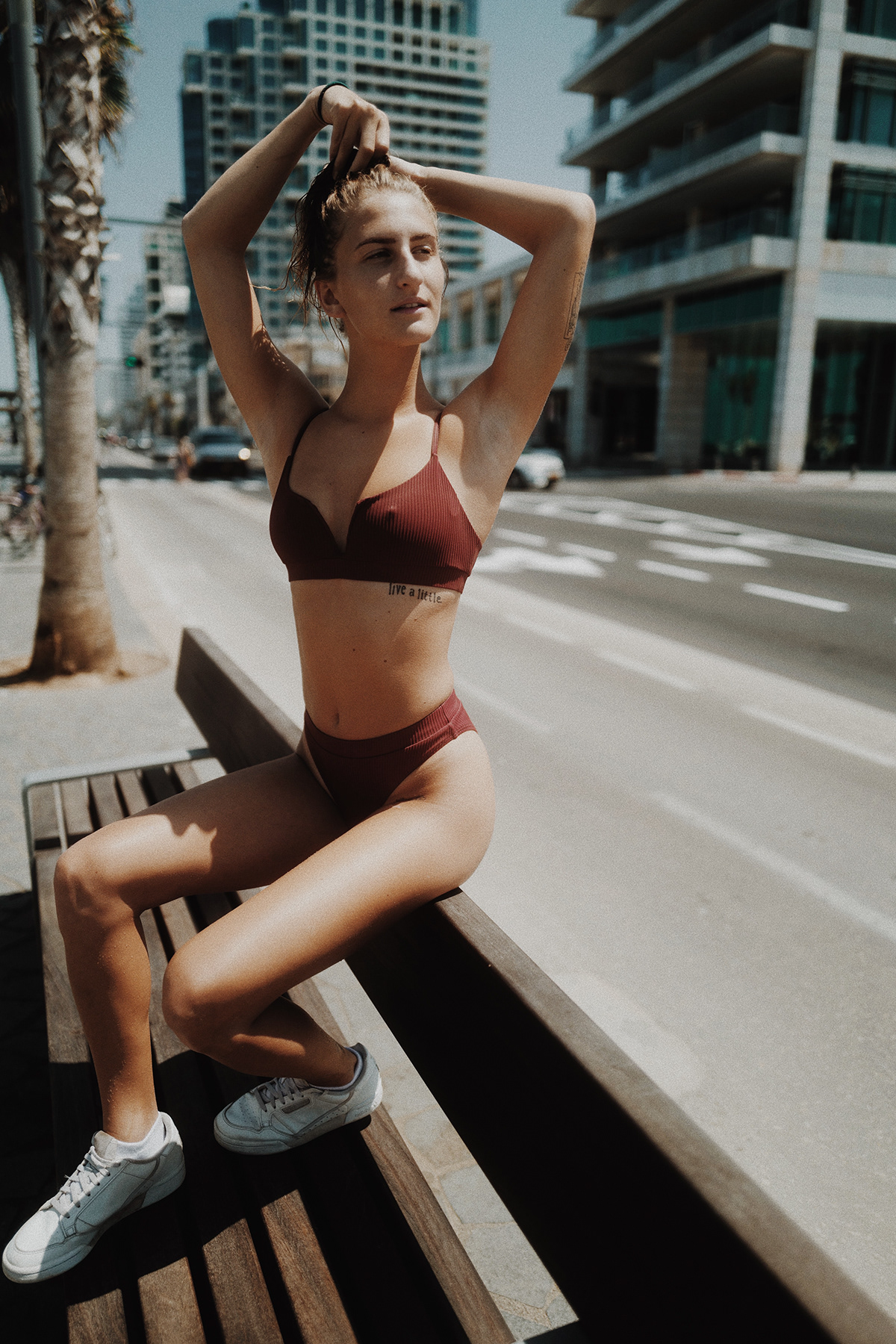 Basti Hansen beach beauty Fashion  female israel lifestyle model swim wear Tel Aviv