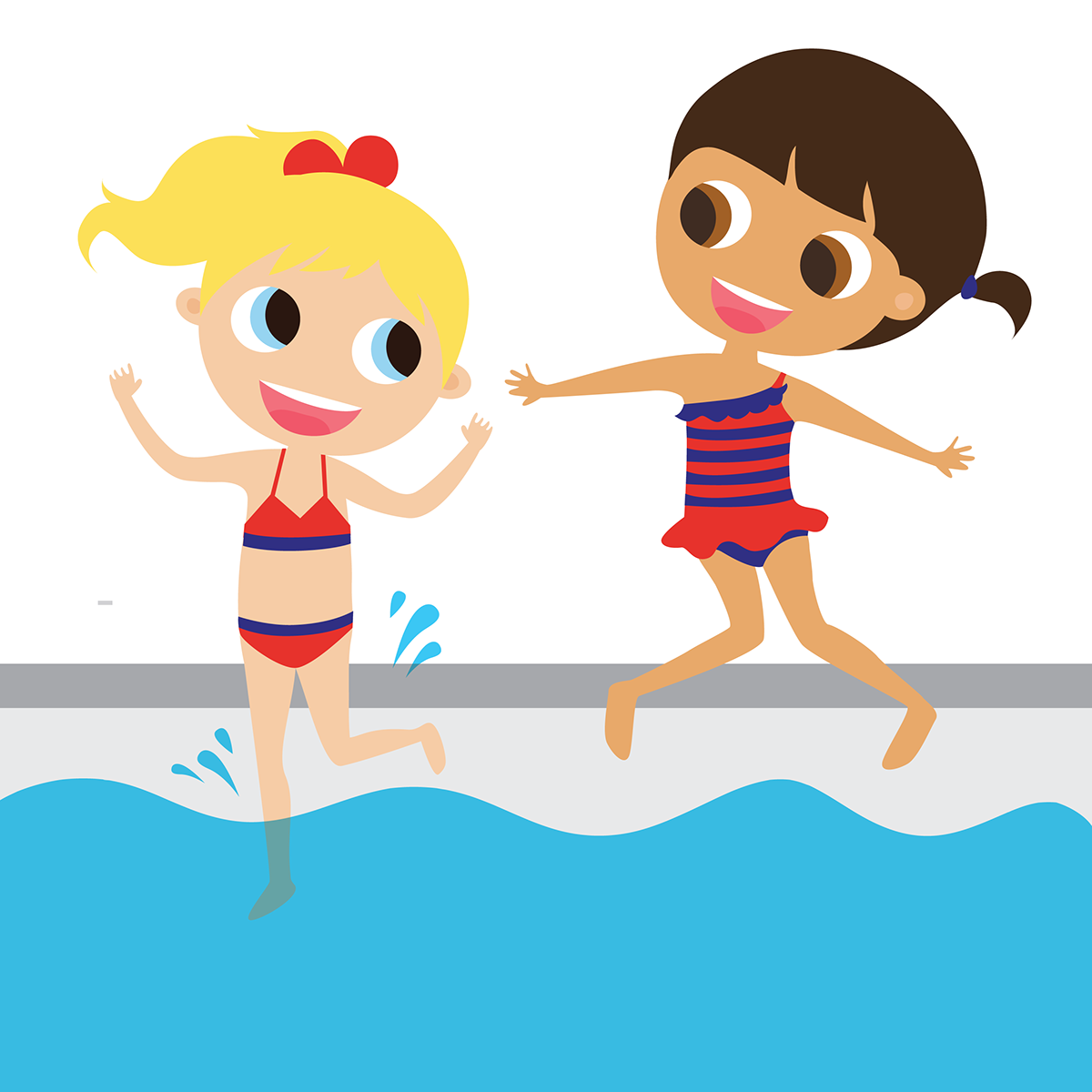 Alies Design Dutch design swimming Sun kids water new project character development kaartje2go Greetingcards