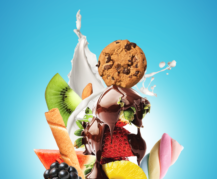 yoghurt logo visual fruits fresh composition concept buffet Candy