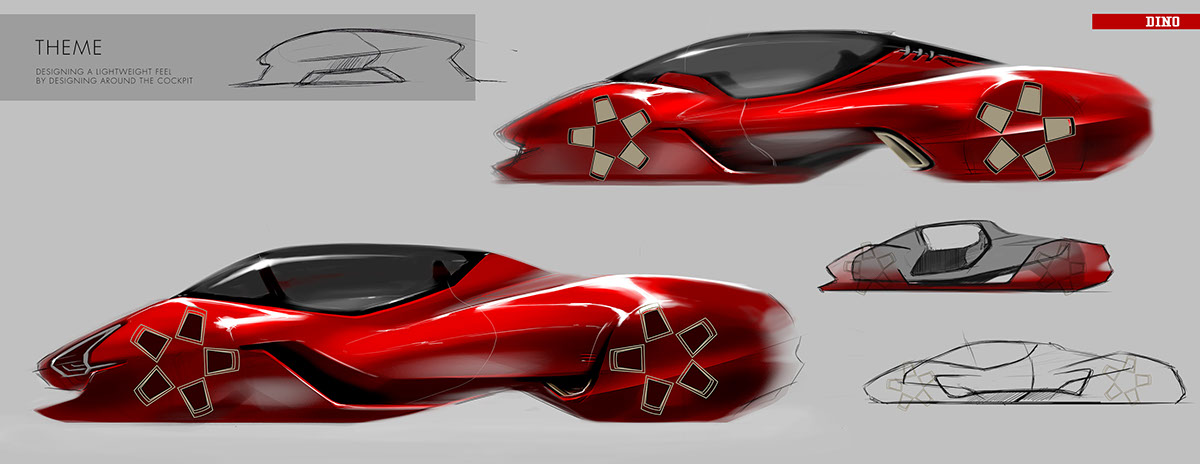 FERRARI Ferrari Dino car car design Electric Car Art Center College hojeong hojeong kim  Art Center