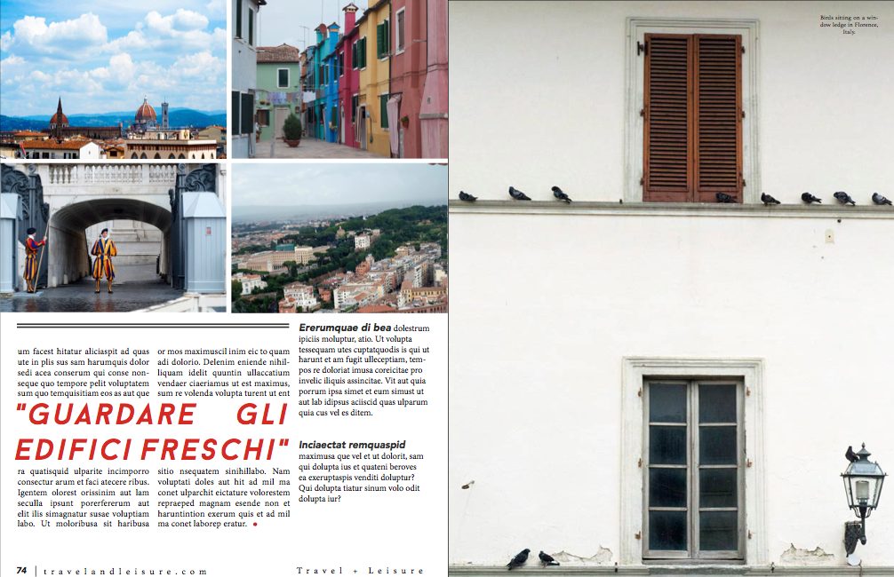 magazine travel and leisure Travel Layout Italy