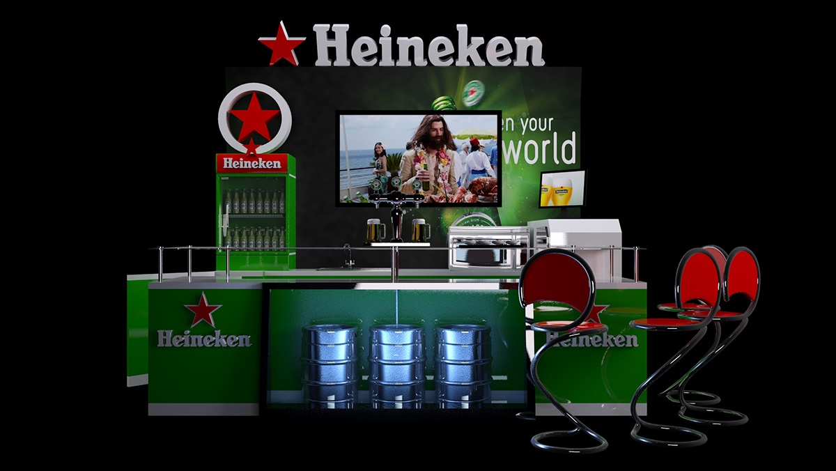 heineken quiosque teste 3D Chopp Heineken cerveja quiosque Quiosque para Shopping quiosque cerveja shopping