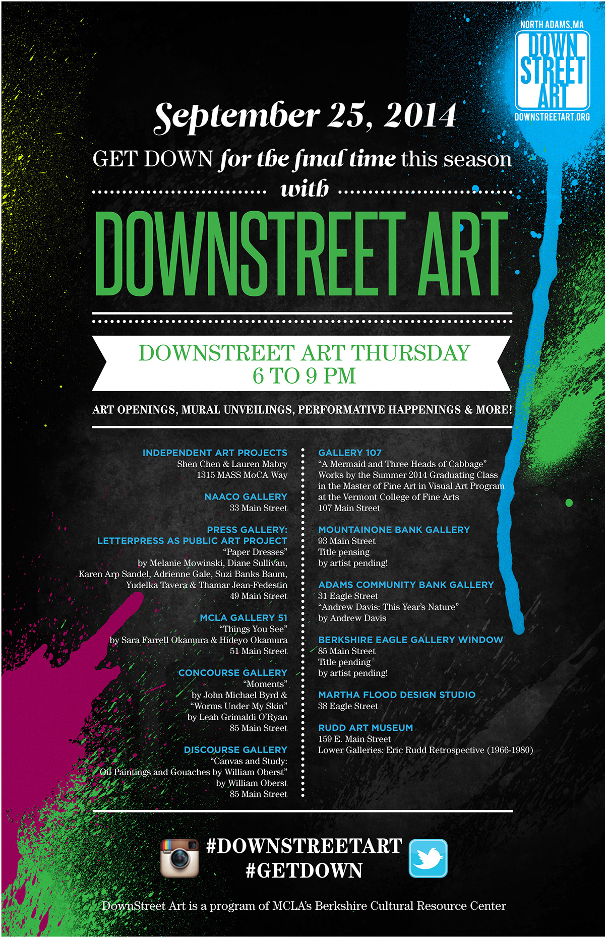 Massachusetts North Adams gallery Art Gallery  revitilization Berkshires downstreet art urban renewal mcla college
