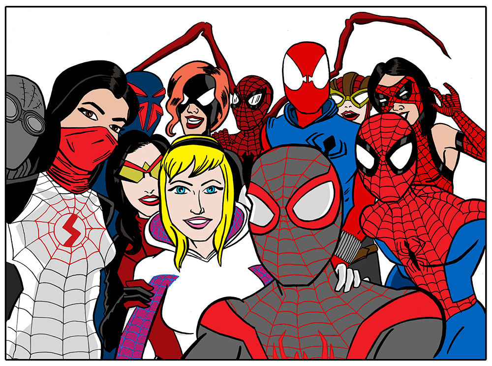 spider-man Spider-verse marvel comics we love fine spider-woman selfie sketchbook pro spider-gwen