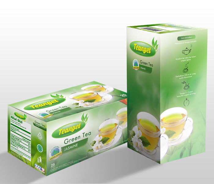 label design packaging design Greentea mockup  box
