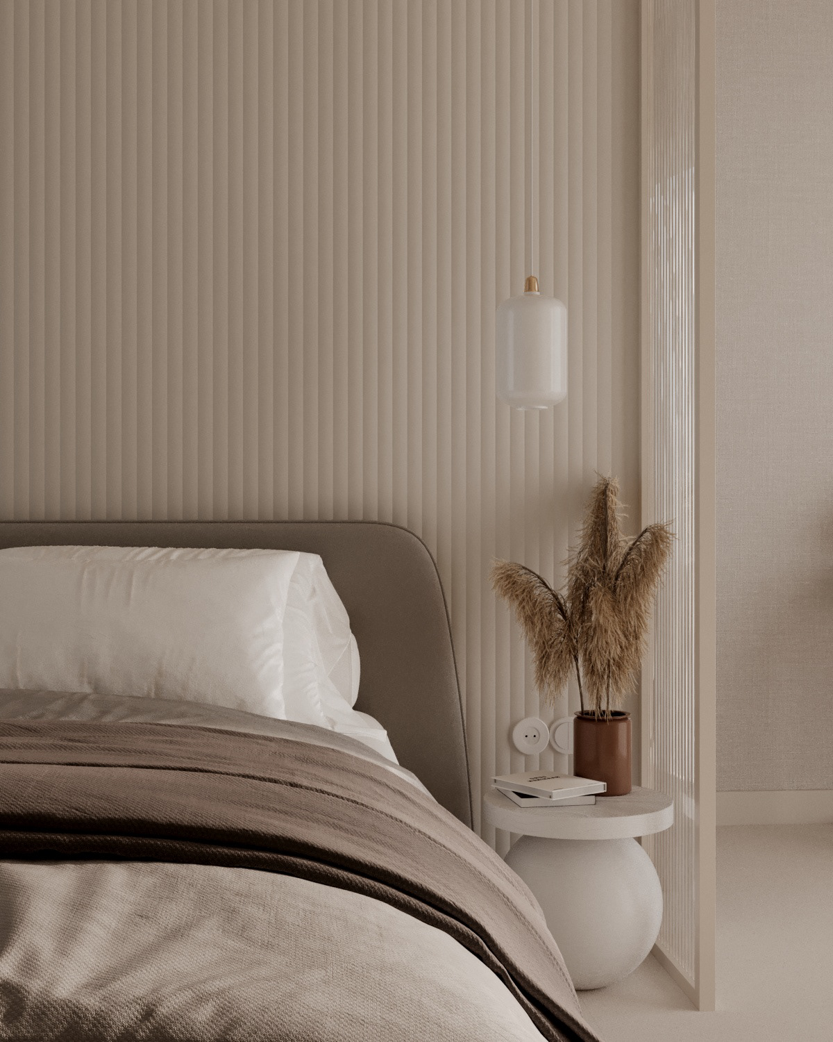 Ambient architecutre bedroom Casamance cozy design Love photo visualization woman