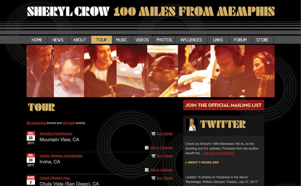 sheryl crow music artist website A&M records guitar Music Website magnetic creative mag