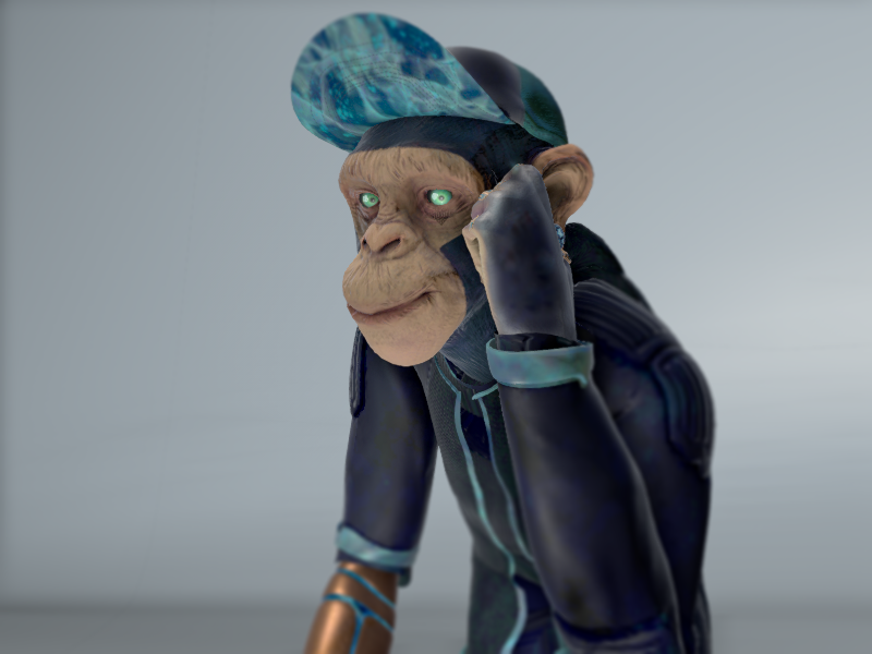 rodin sculpture anatomy map 3D Character monkey