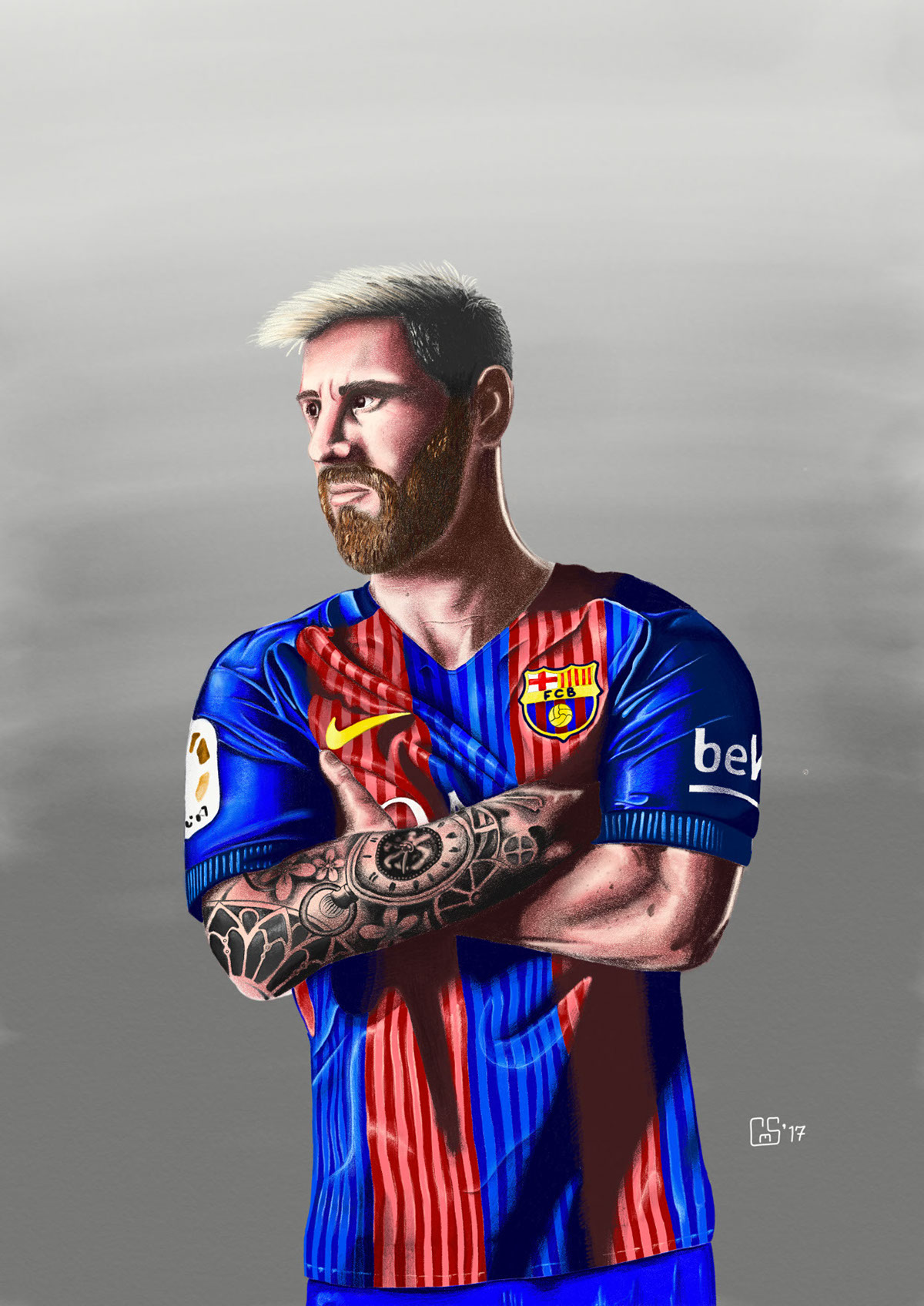 messi ipadpro digitalart barcelona football