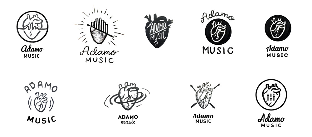 music management logo Recording studio visual identity profile heart sound soundwave gold cd Icon note Logotype