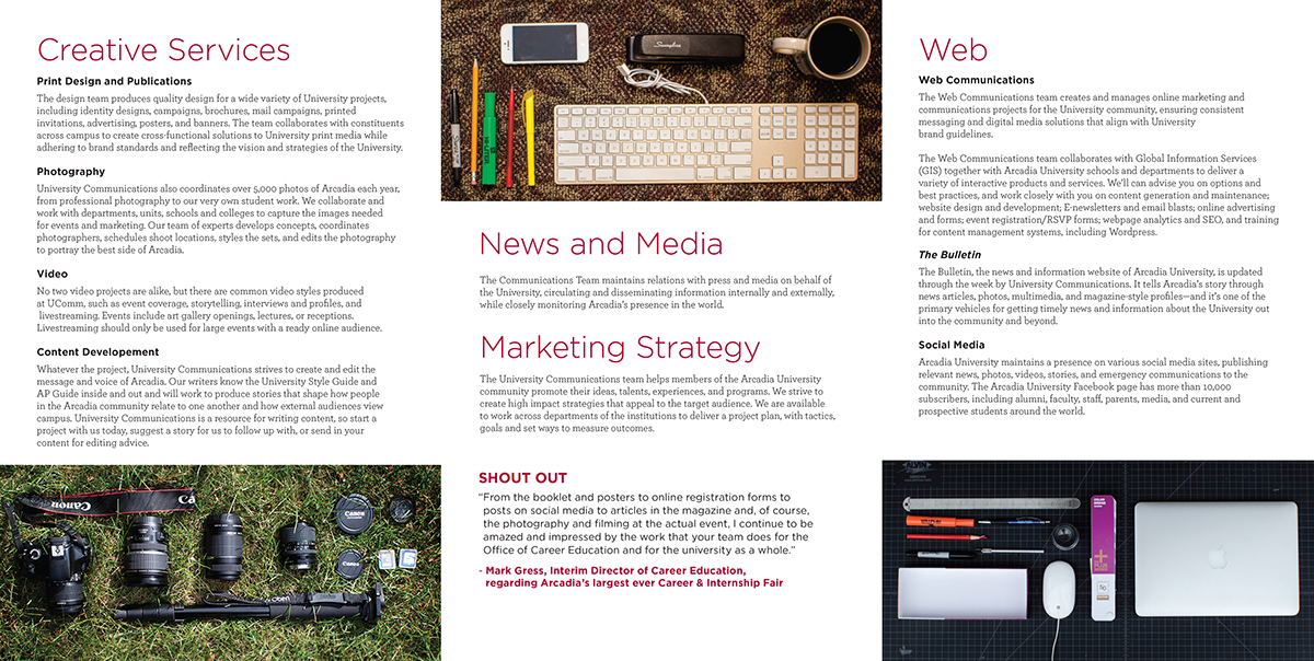 Adobe Portfolio tri-fold brochure styleguide