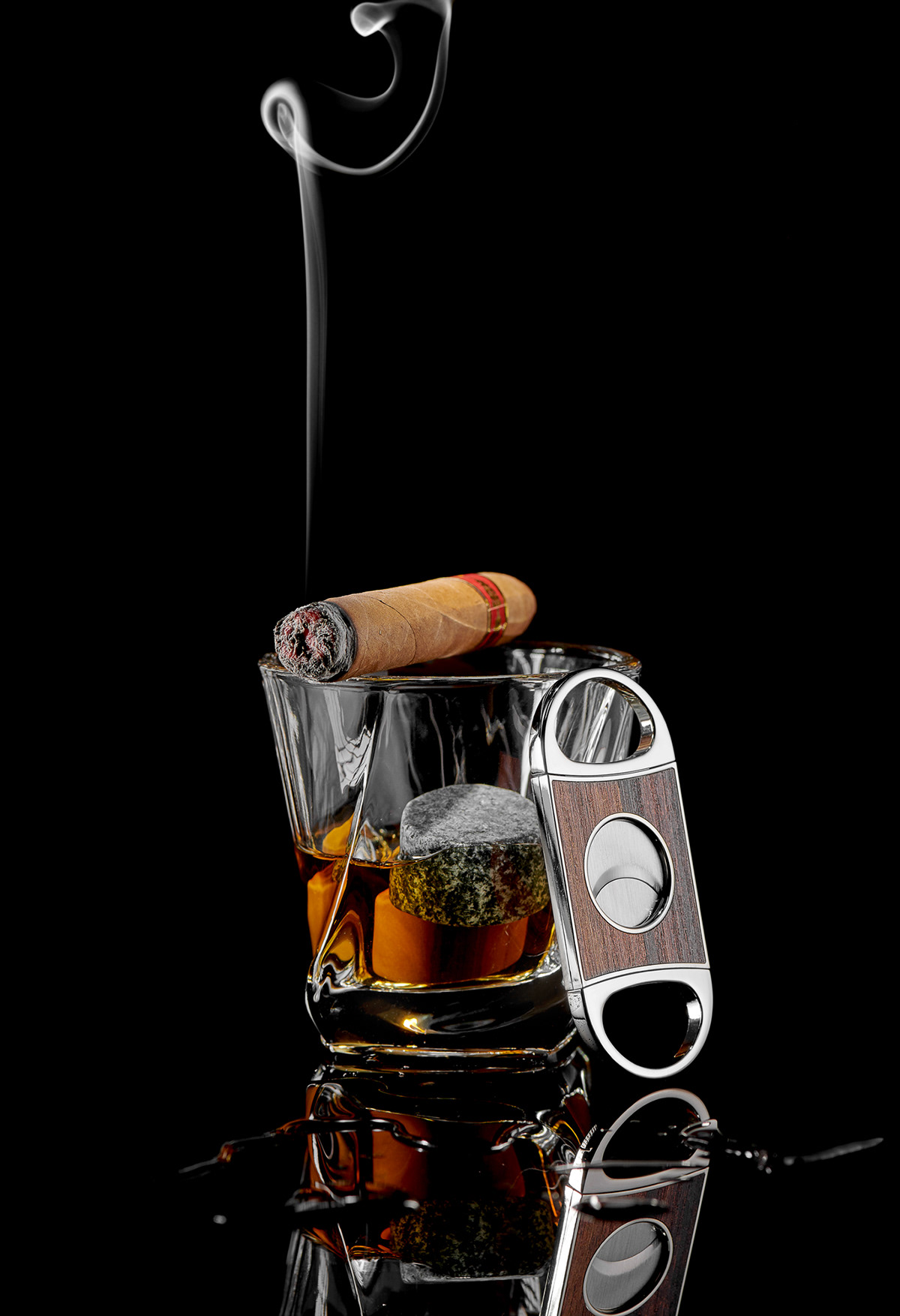 ash tray cigar lifestyle Product Photography rocks Whiskey editorial