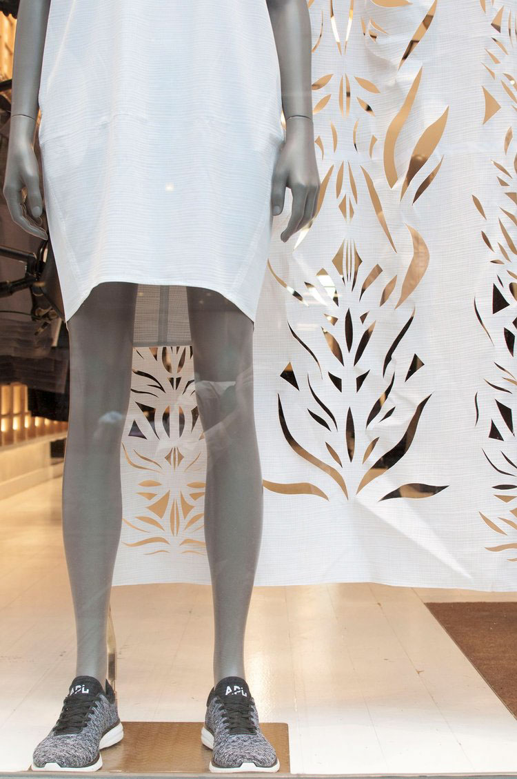 installation Window displays Fashion Display Fashion merchandising cut paper Cut Fabric hand cut