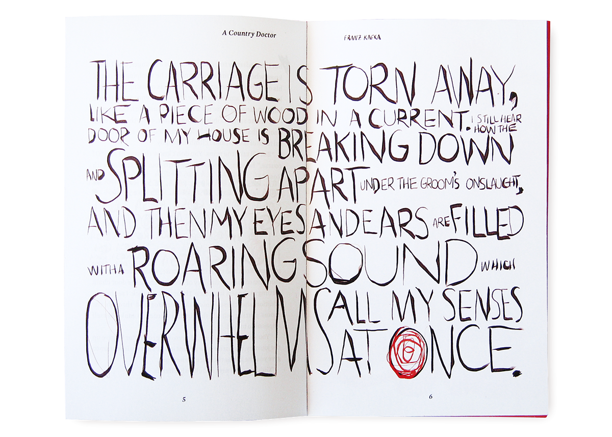 Adobe Portfolio Franz Kafka lettering handwriting book design red