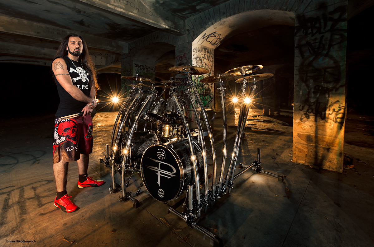 dragonforce gee anzalone drum drummer flame fire metal death burn Italy