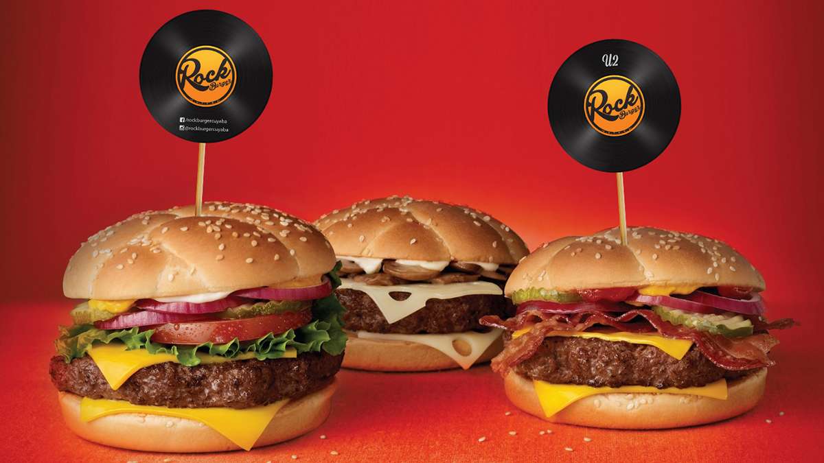 rock burger brand logo Food 