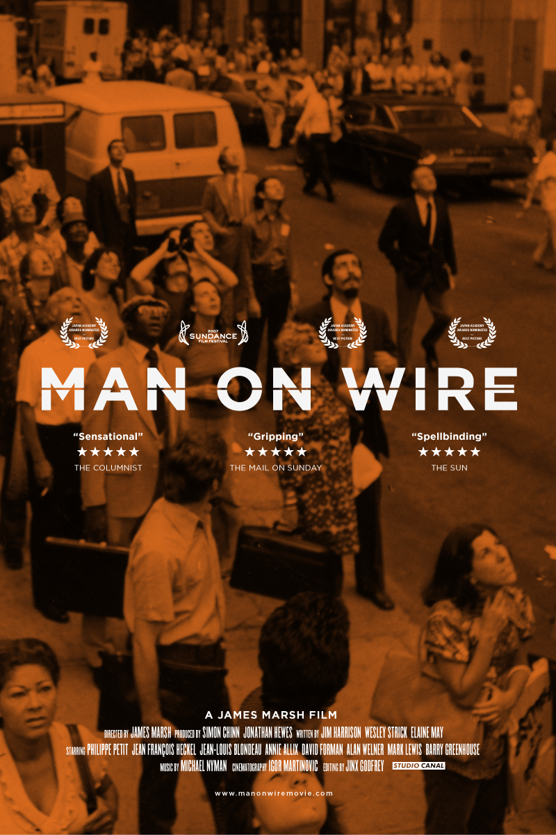 man on wire film poster graphic design  key art movie poster design movie poster typography Documentary Poster typography  
