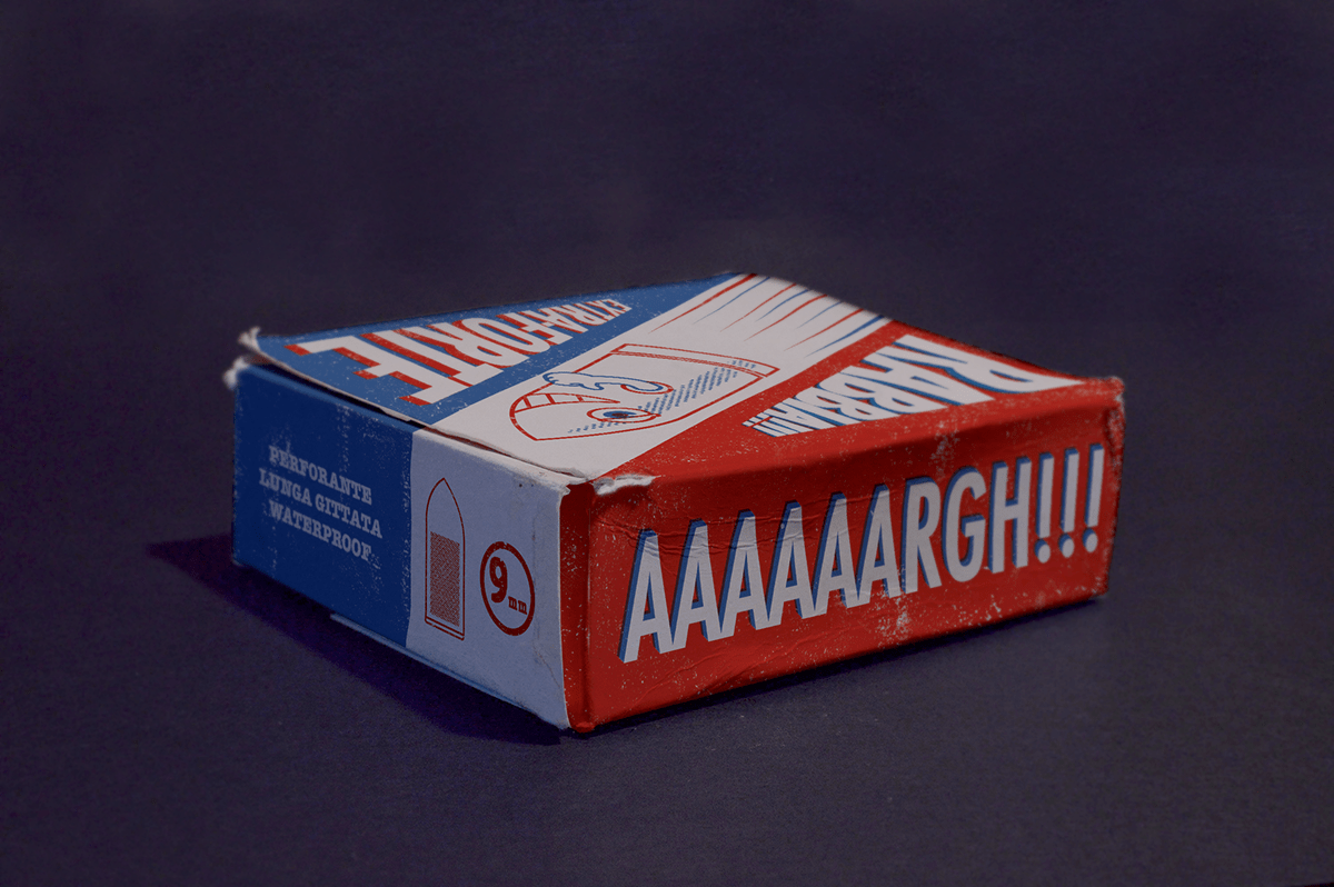 Anger Bullet emotion packaging personal project rabbia vintage Vintage Packaging worn package