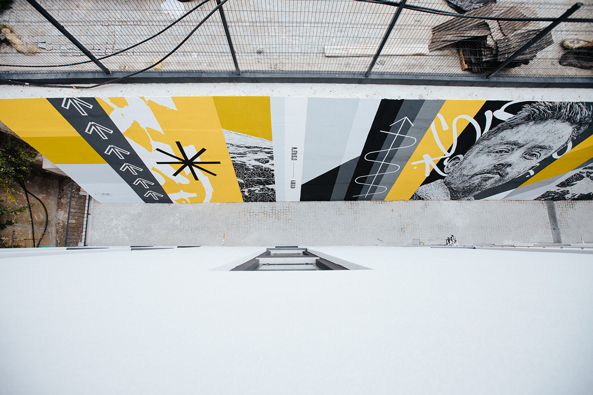 art artist geometric graphic Mural painting   samina streetart Urbanart wall art