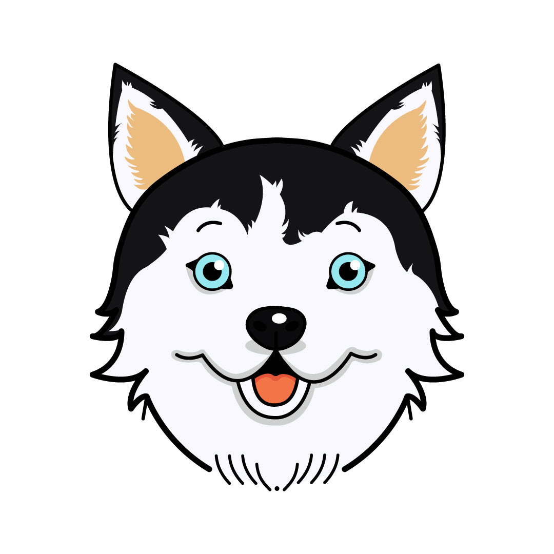 adobe illustrator graphic design  ILLUSTRATION  ilustrator husky Pet animal cute Drawing  dog