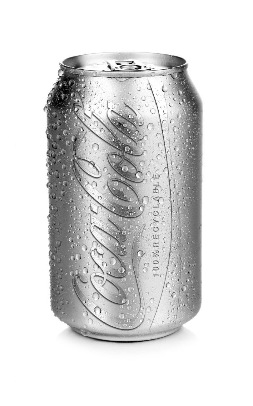 eco package colorless coke Coca-Cola can embossing eco friendly recycle green