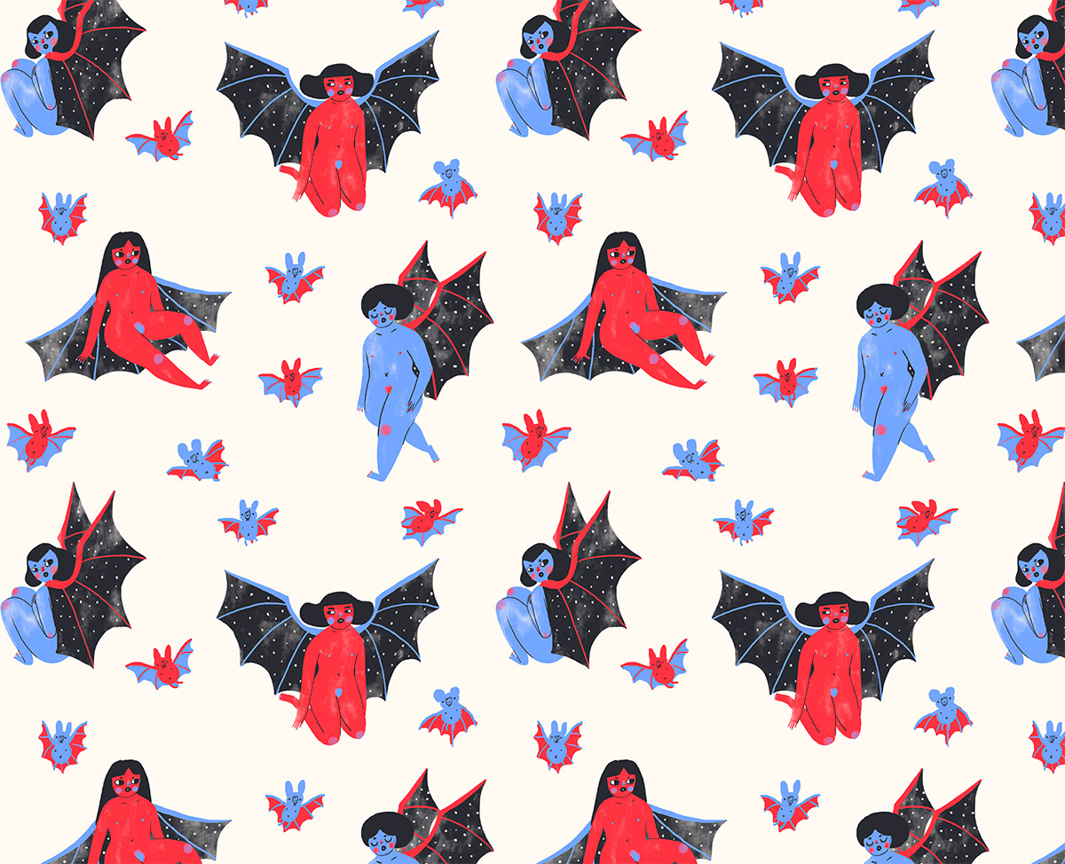 El Salvador pattern surface design clothes egg bat devil