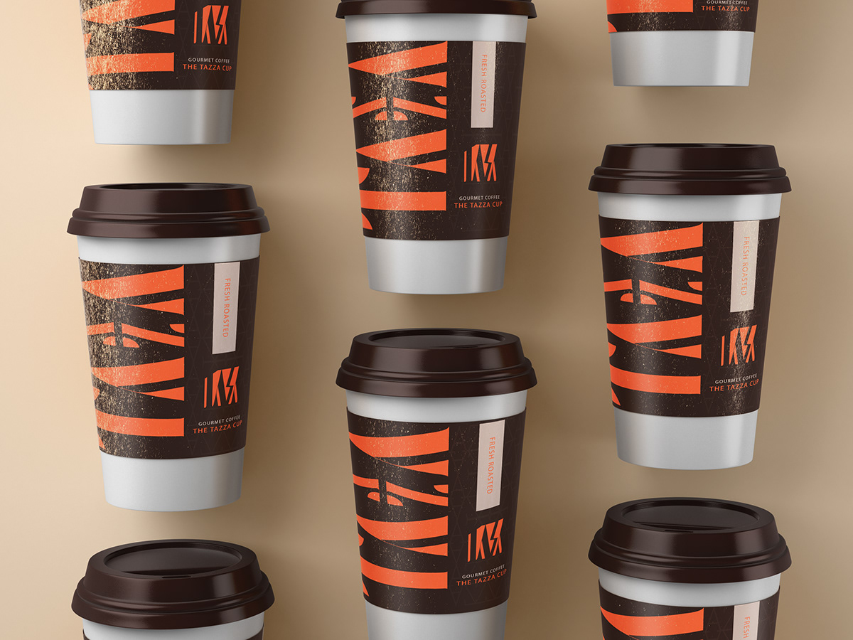 brand identity branding  challenge Coffee coffee shop logo Mockup Packaging packaging design tazza