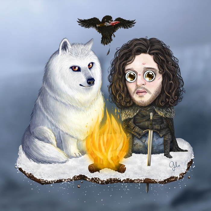 got Game of Thrones Jon Snow Arya Stark raven Fan Art tyrion gülce baycık gulce baycik