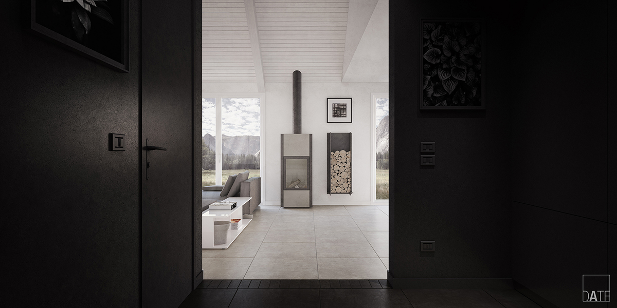 concept architecture black rendering house Interior Adobe Portfolio 3D modern design