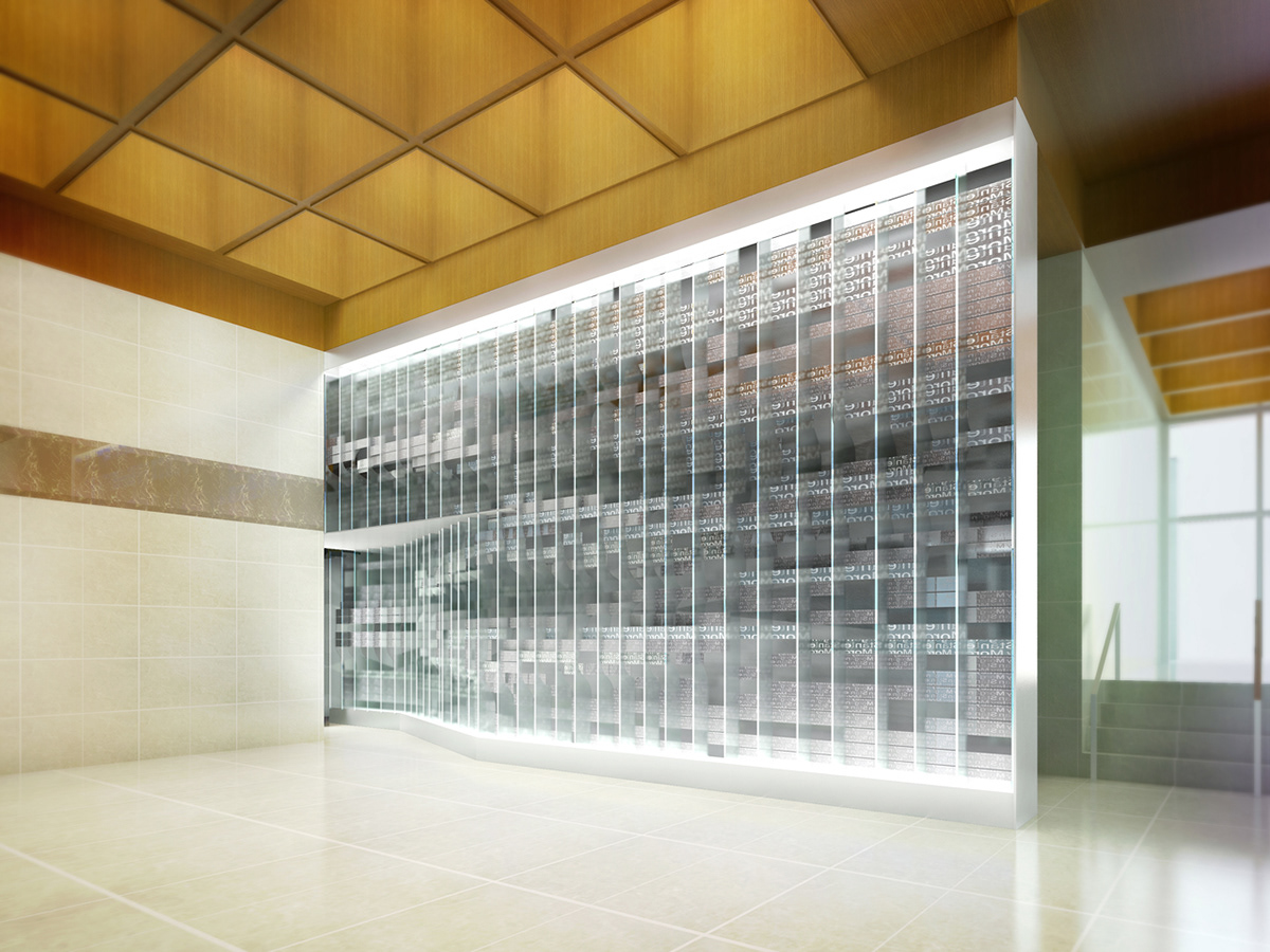digital fabricaiton parametric installation art feature wall
