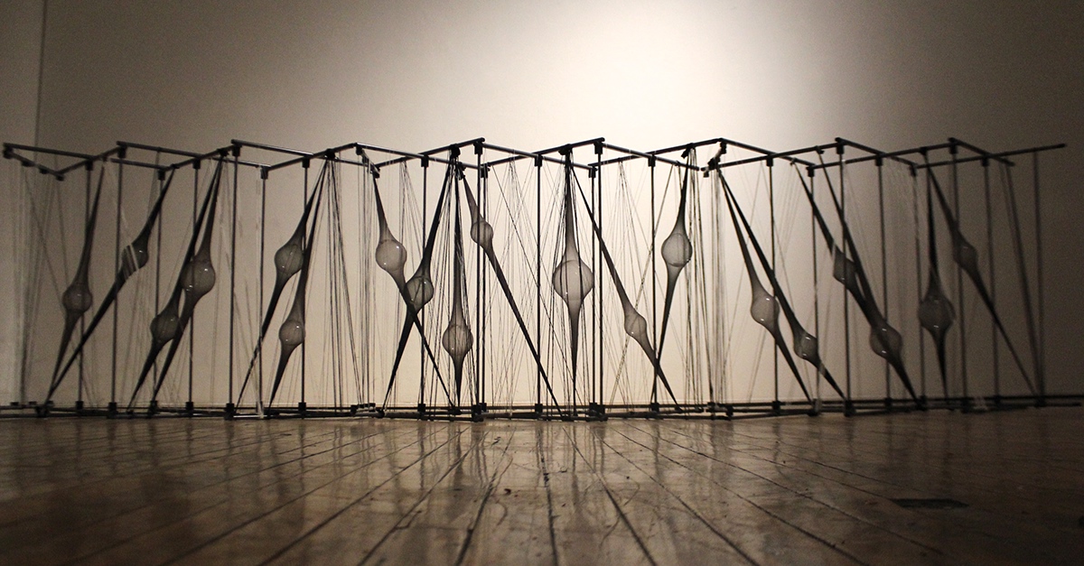 glass sculpture installation geomteric geometry spatial