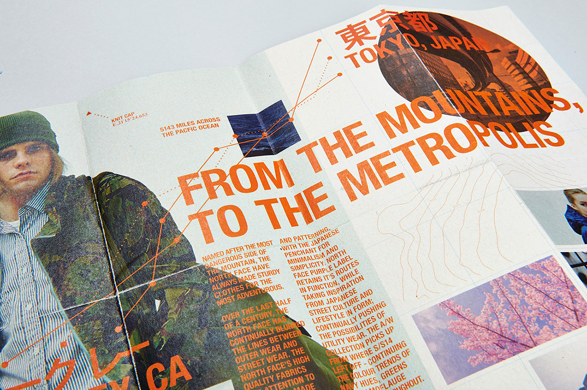 north face editorial print design map