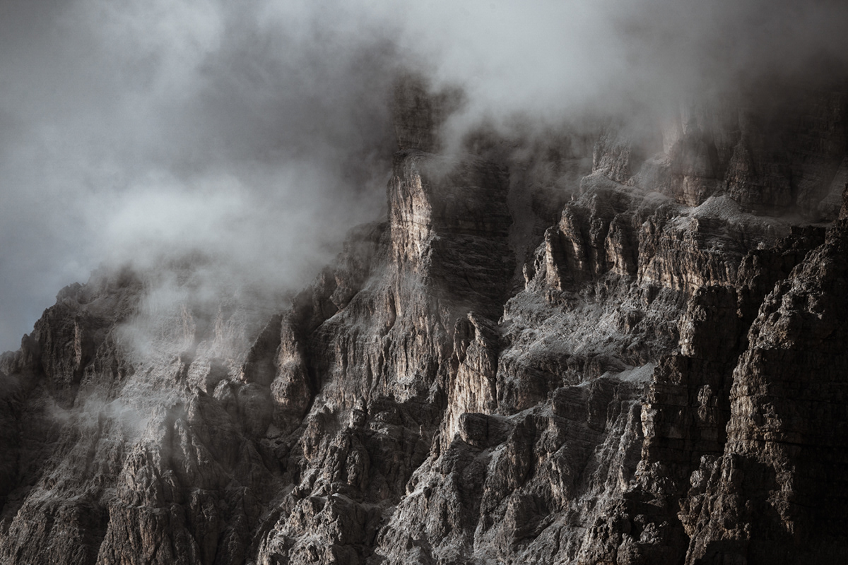 darkness dolomites Italy light Minimalism mountains Patterns peaks structures visual art