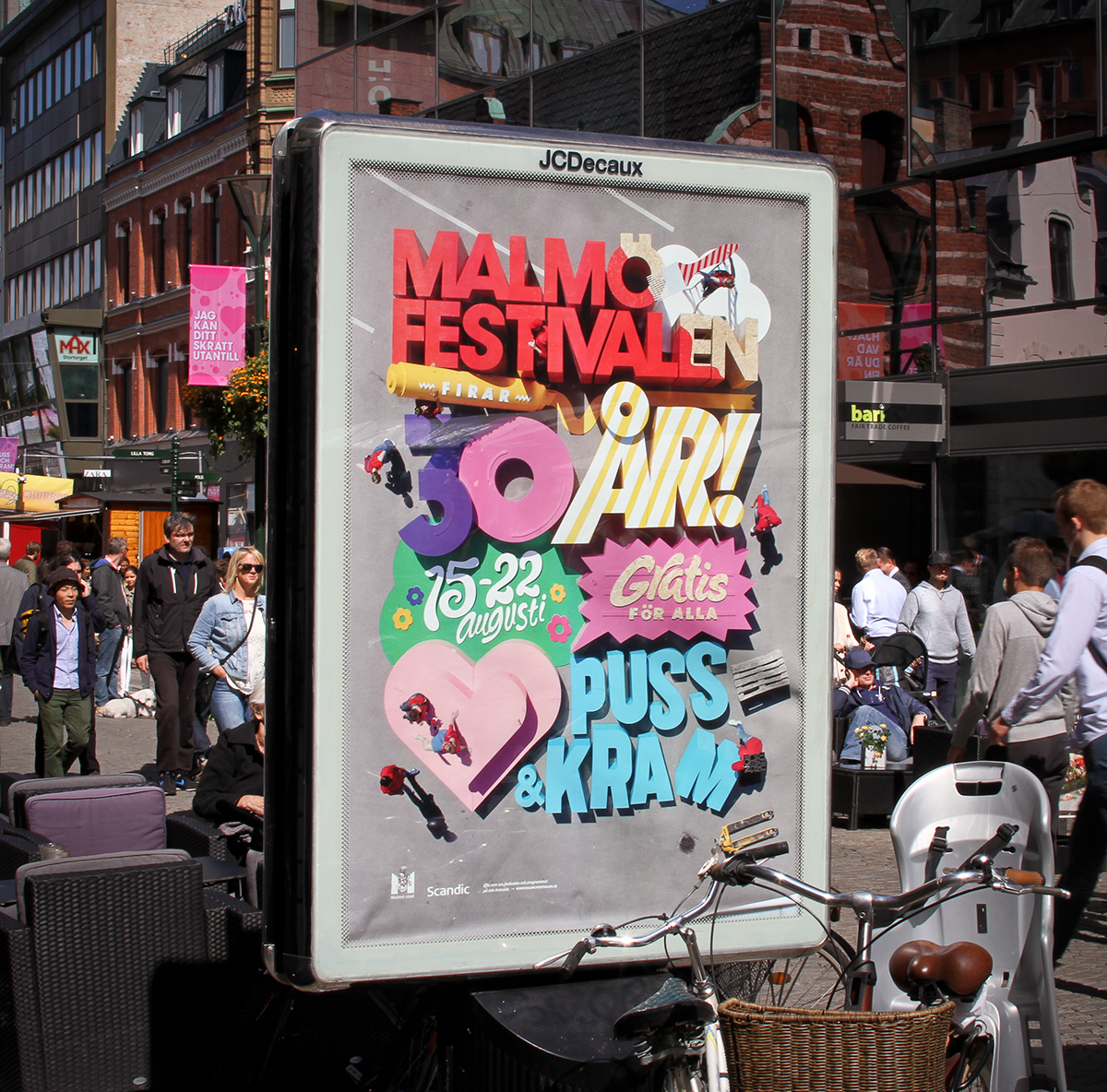 festival poster crafted Sweden Malmö wood paint skylift SNASK huge gigant gigantic big bigtype