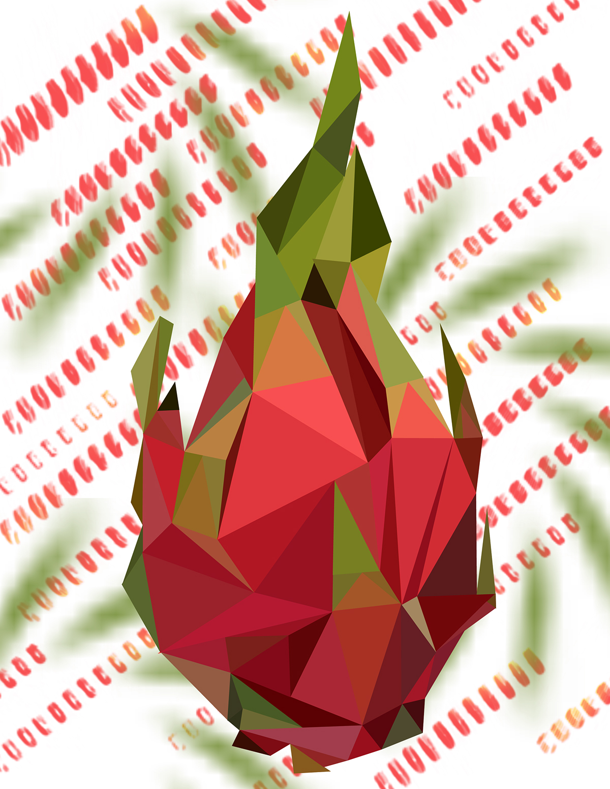 geometric dragonfruit Triangles Pitaya