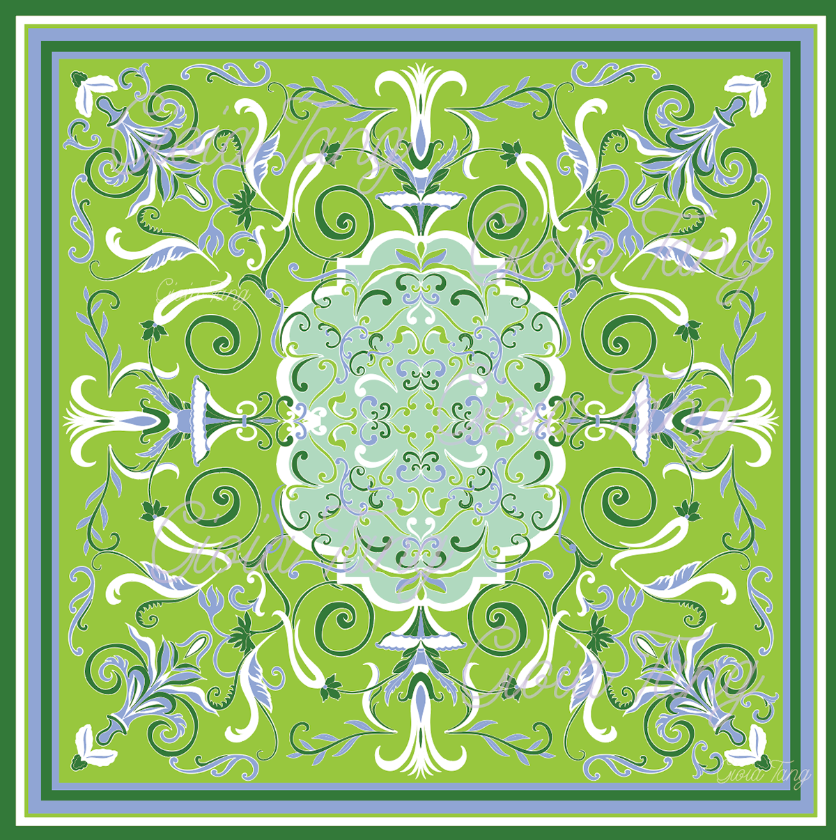 baroque baroque style  scarf design pattern textile fabric pattern design  surface design Graphic Designer