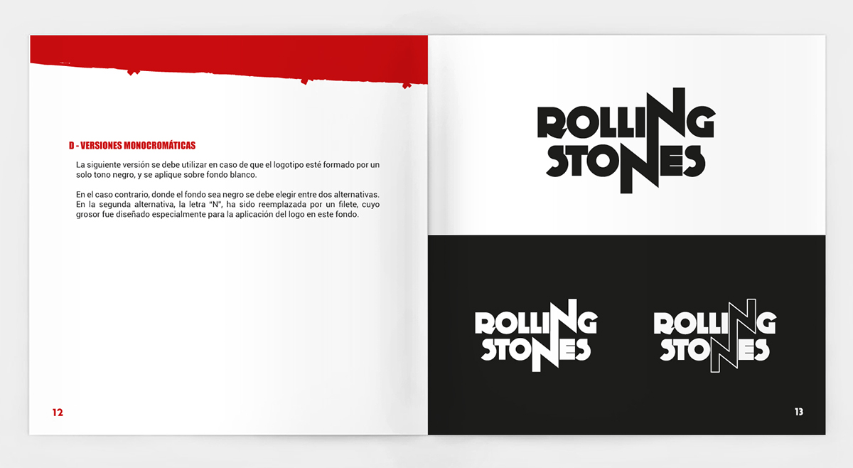 Manual de Marca rolling stones isologotipo Logotipo sistema Identidad Corporativa brand book marca imagenes textos color estructura Diseño editorial diseño gráfico fundacion gutenberg 