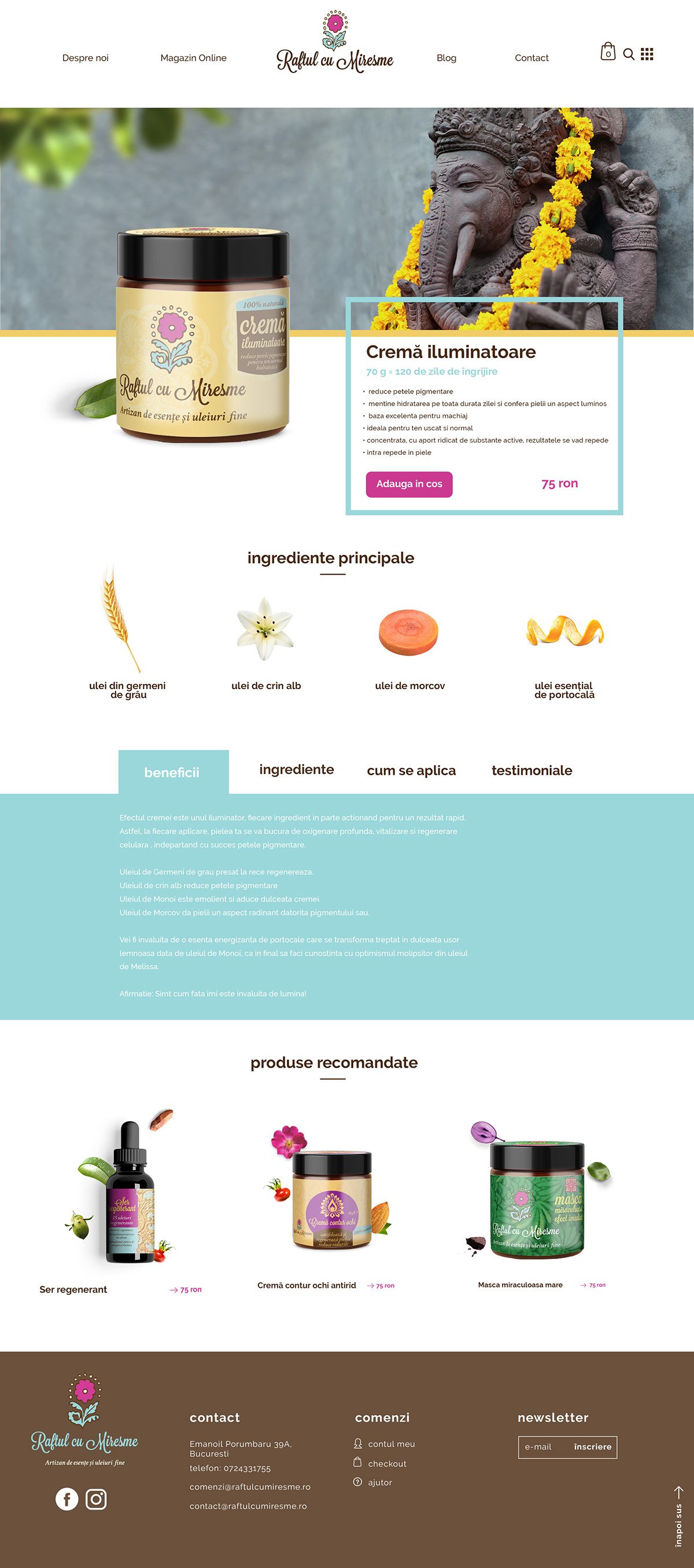 beauty cosmetics Ecommerce landing page natural Packaging skincare Web Design  Webdesign Website