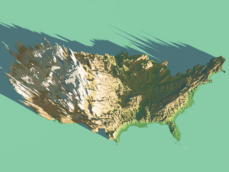 3D map usa united states c4d cinema 4d world machine global mapper topography Landscape maps Skyview