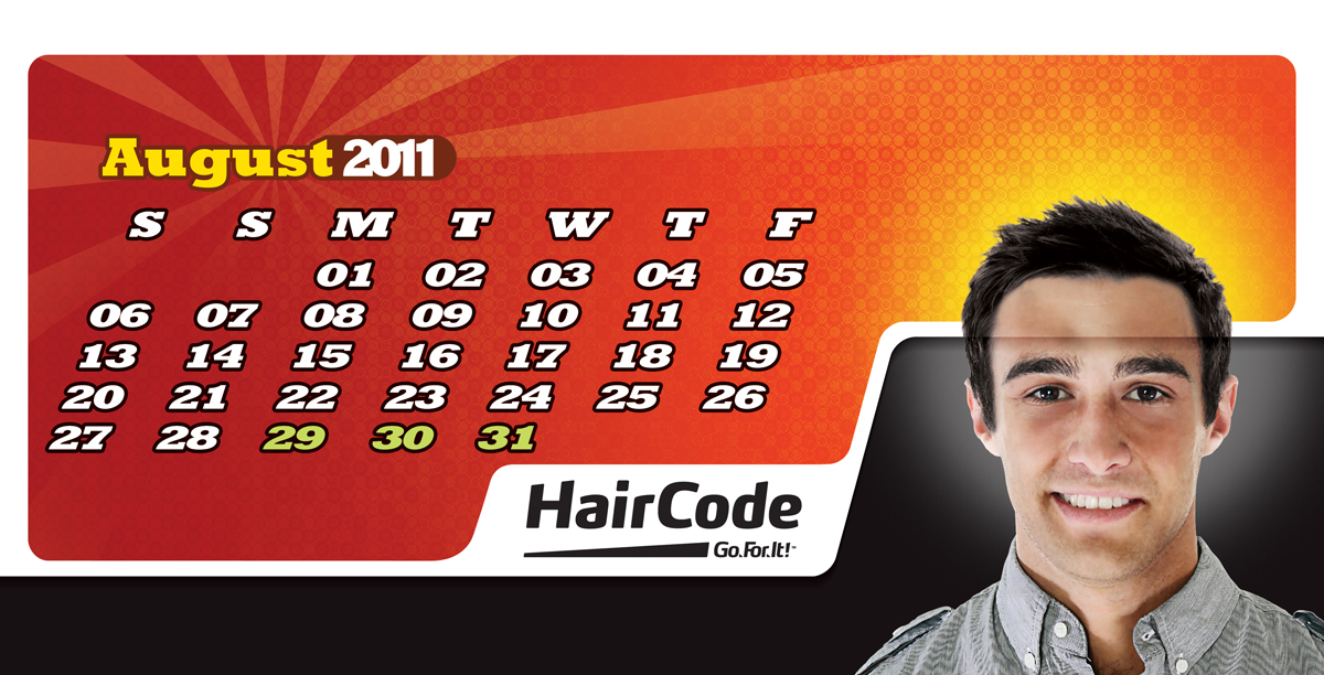 Haircode calendar happy new year