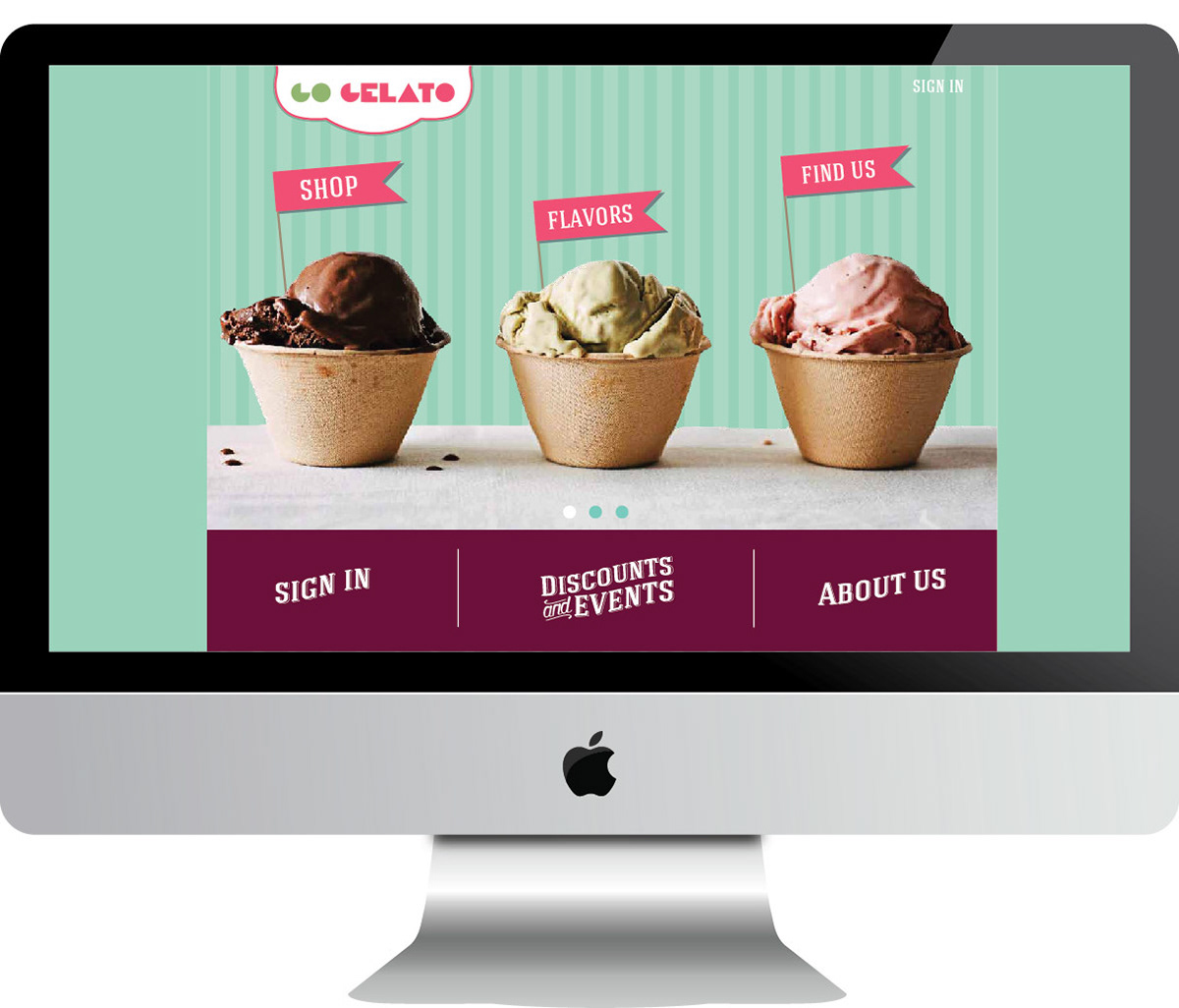Website design ice cream Gelato