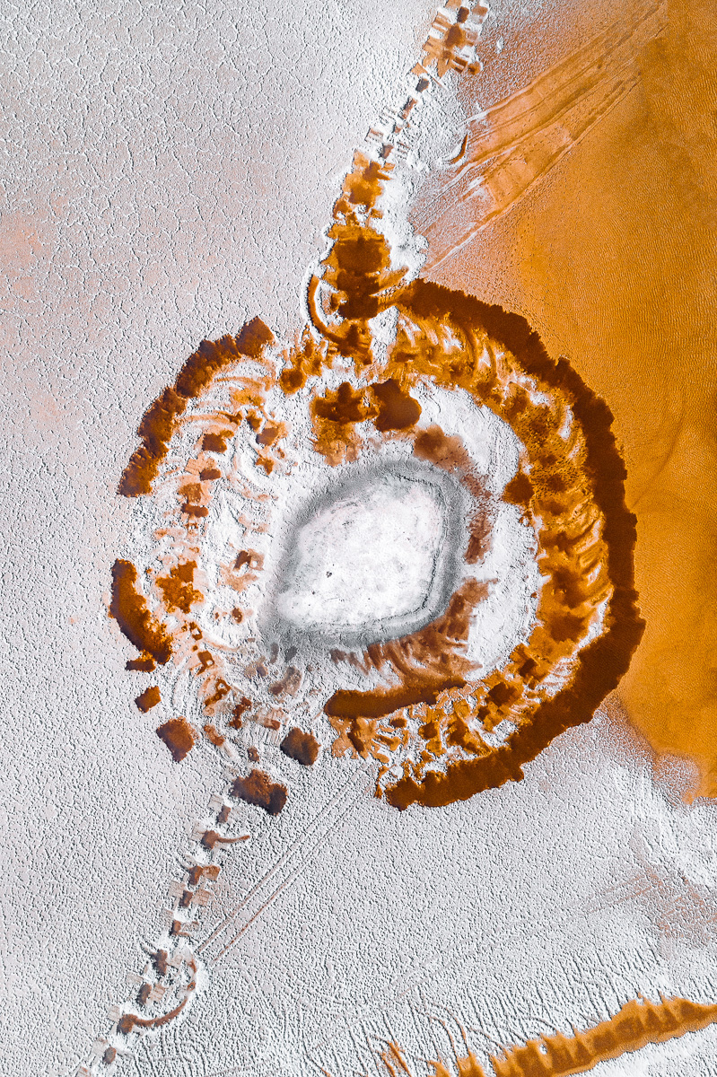 Aerial drone Salt ponds lake abstract painting   vibrant Colourful  adobeawards