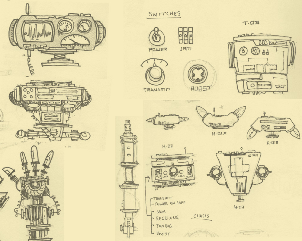 robots robot factory ocs Orlin Culture Shop video game concept art