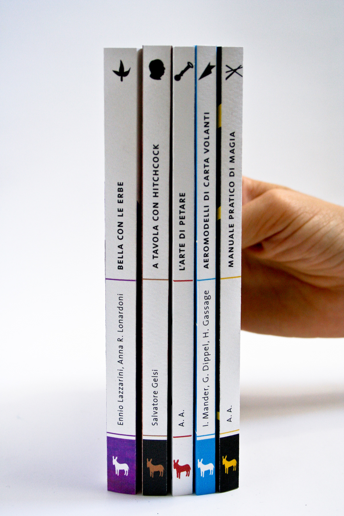 L'asino in tasca publishing house books Collection CMYK colours a lot