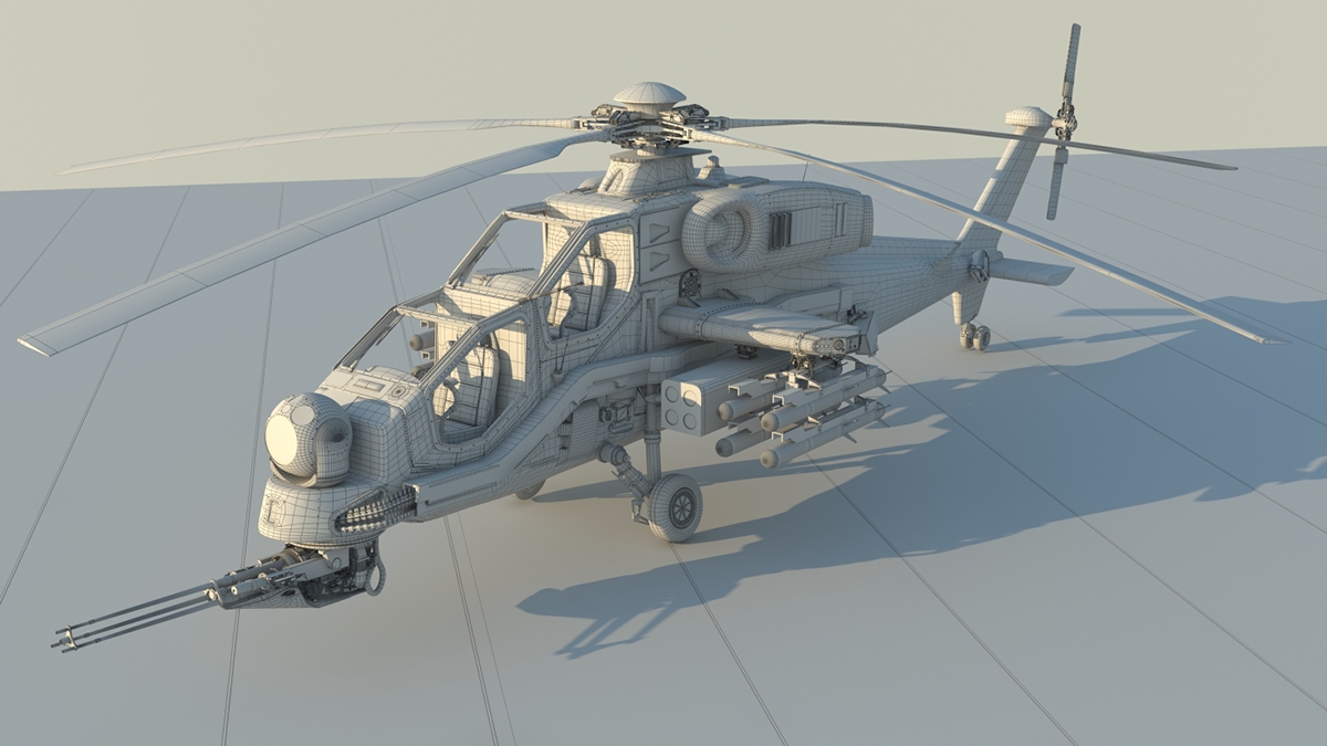 3D Modelling military model turkish attack helicopter avionics military aircraft 