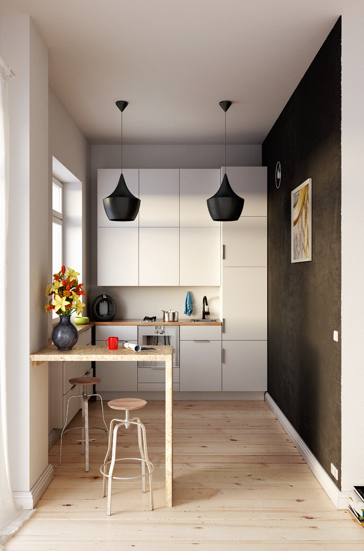 kitchen rendering vray Interior